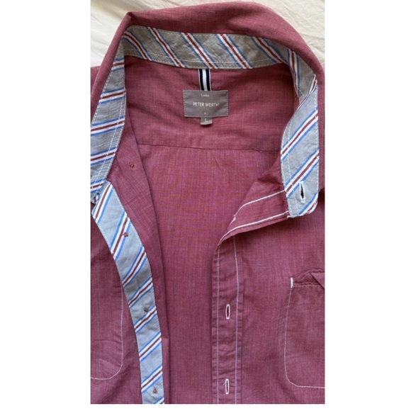 Peter Werth Men’s Pink Cotton Button Down Long Sleeve Shirt SizeL - Picture 6 of 13